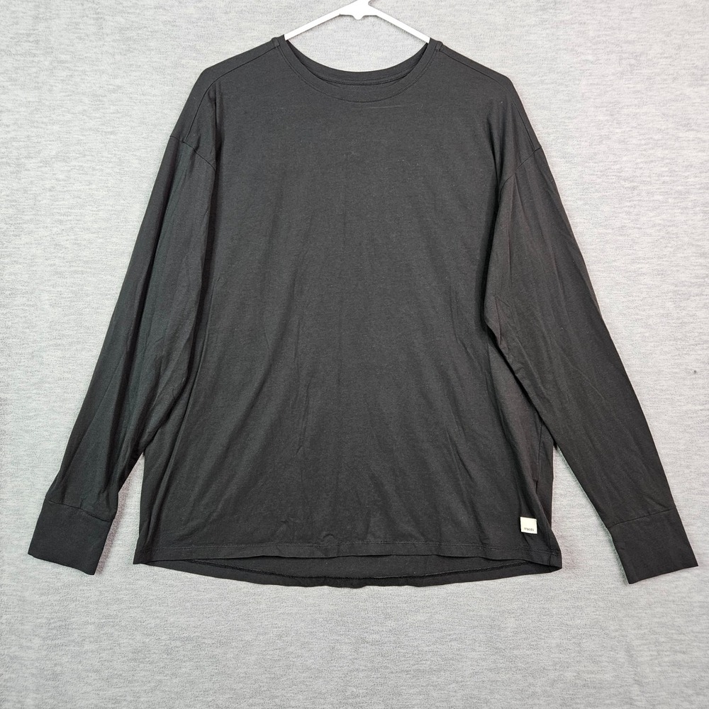 Vuori Long Sleeve Crewneck T-Shirt Black Cotton Blend VW1028 Men's Sz Small